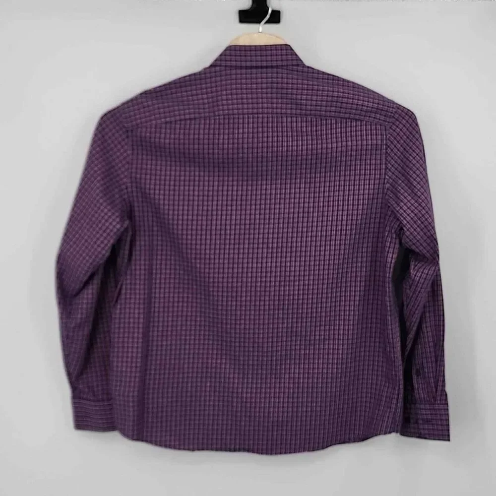 UNTUCKit Men's Trivento X-Large XL Regular Fit Blue and‎ Red Plaid Shirt